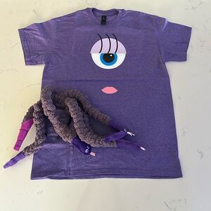 Purple Graphic T-Shirt with Eye Design